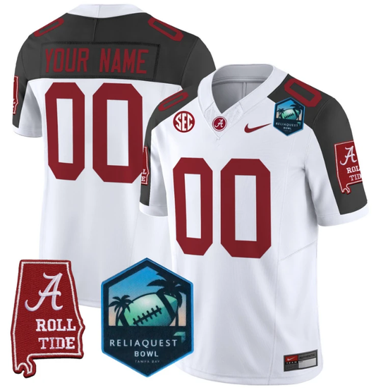 Custom Alabama Crimson Tide Jersey 2025 ReliaQuest Bowl Patch Inverted by My Store