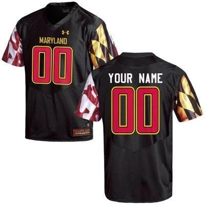 Custom Maryland Terrapins Jersey Name and Number NCAA College Football Black by My Store