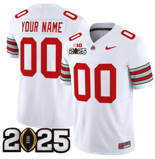 Custom Ohio State Buckeyes Jersey 'Heritage Stripe' 2025 CFP Final White by My Store