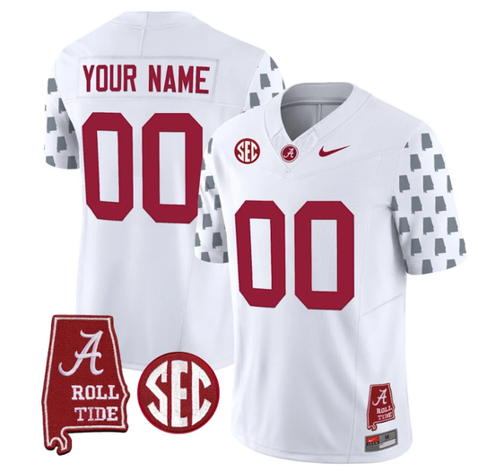Custom Alabama Crimson Tide Jersey Name and Number Vapor College Football Limited Stitched White by My Store