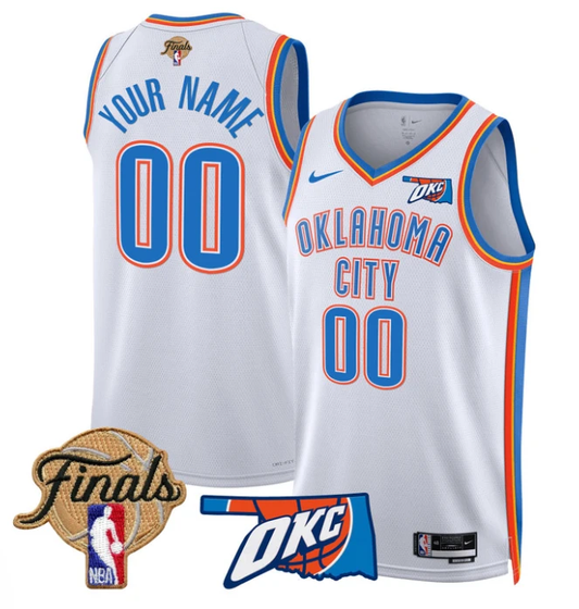 Custom Oklahoma City Thunder Jersey 2025 Finals Swingman Stitched Association by My store basketball