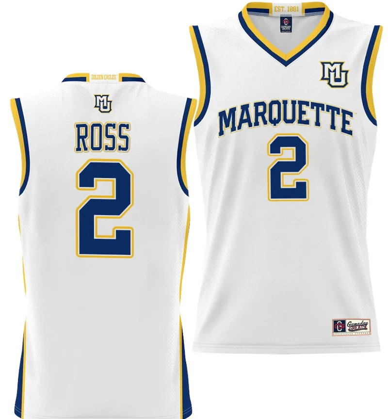 Chase Ross Jersey #2 Marquette Golden Eagles NIL Basketball Lightweight by My store basketball