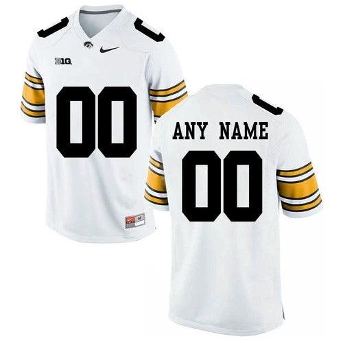 Custom Iowa Hawkeyes Jersey Name and Number College NCAA Football Black White by My Store