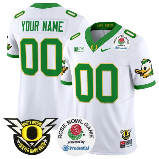 Custom Oregon Ducks Jersey 2025 Rose Bowl Vapor Football Stitched White by My Store