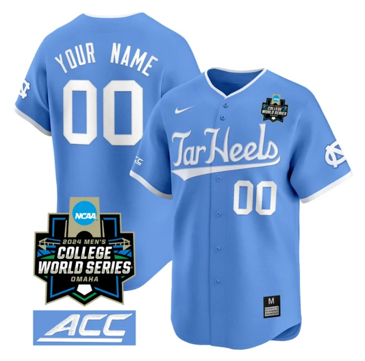 Custom North Carolina Tar Heels Jersey 2024 College World Series Vapor Premier Limited V2 NCAA Baseball Stitched Blue by My Store