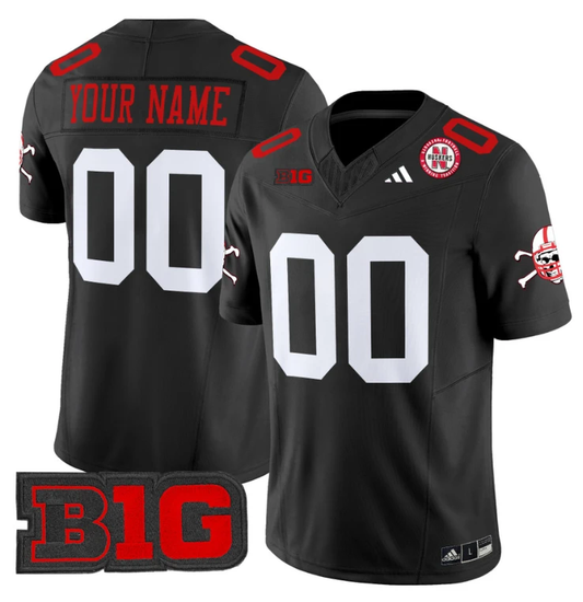 Custom Nebraska Cornhuskers Jersey 2024 Vapor V2 Football Black by My Store