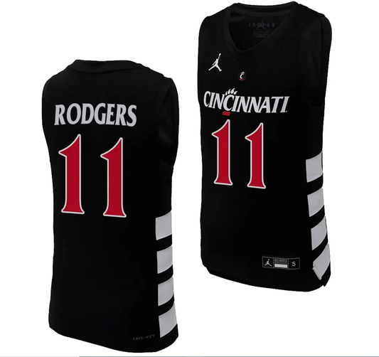 Cincinnati Bearcats Sam Rodgers Jersey #11 Black Basketball Unisex Replica by My store basketball