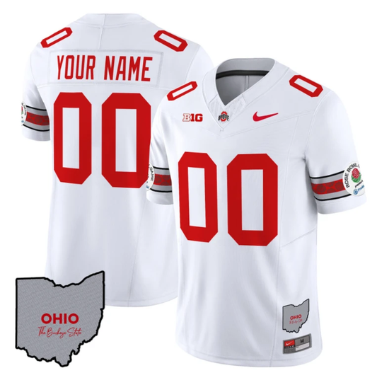 Custom Ohio State Buckeyes Jersey Rose Bowl Vapor Football Stitched V3 White by My Store