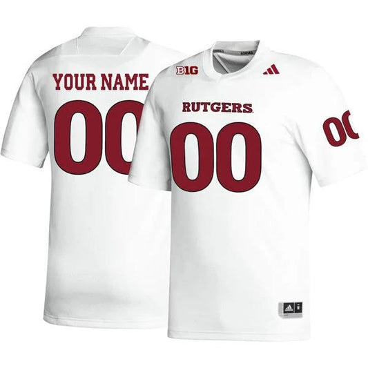 Custom Rutgers Scarlet Knights Jersey Name and Number College Football White Away Game – All Stitched by My Store
