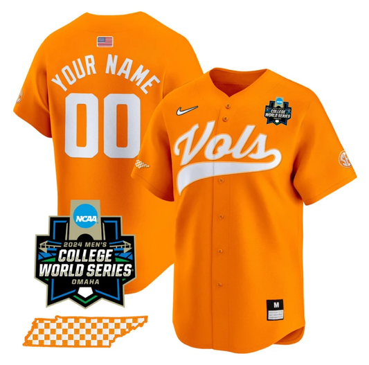 Custom Tennessee Volunteers Jersey 2024 College World Series Vapor Premier Limited V2 NCAA Baseball Stitched Orange by My Store