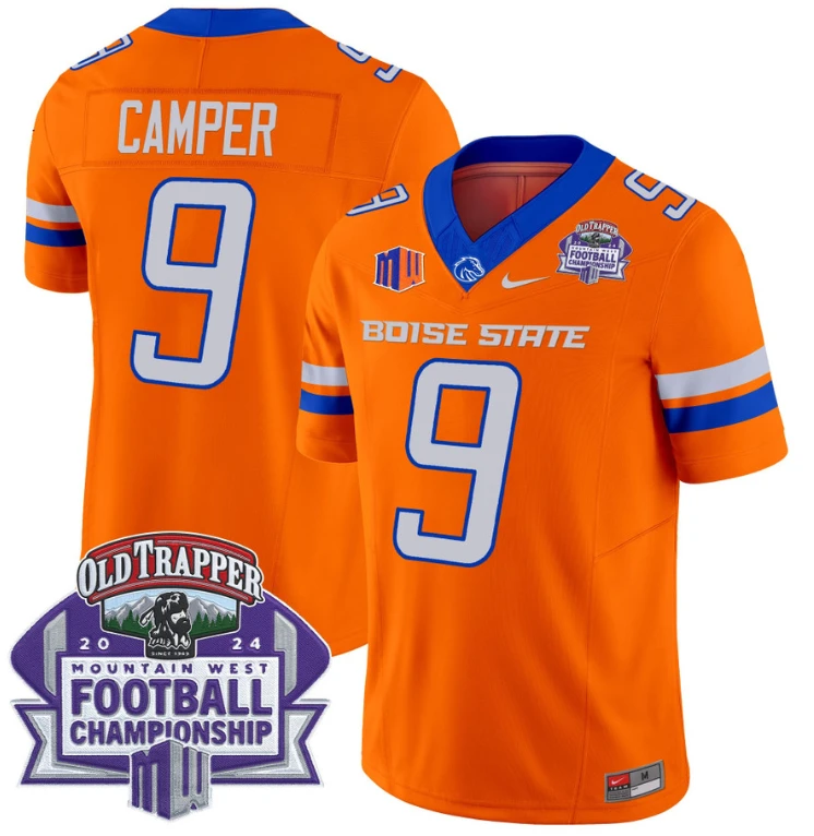 Cameron Camper Jersey #9 Boise State Broncos 2024 Championship Vapor Orange by My Store
