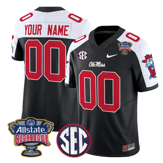 Custom Ole Miss Rebels Jersey 2026 Sugar Bowl Patch Vapor Limited Stitched by My Store NCAA Football Jerseys