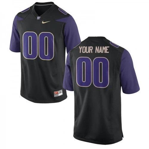 Custom Washington Huskies Jersey Name and Number NCAA College Football Black by My Store