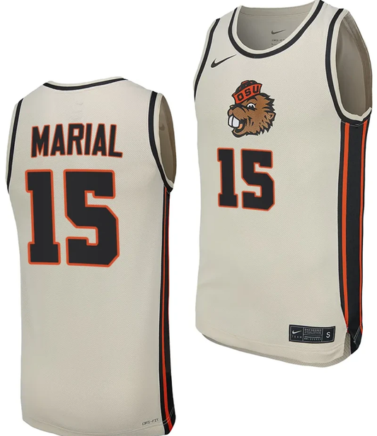 Chol Marial Jersey #15 Oregon State Beavers College Basketball Replica uniform White by My store basketball