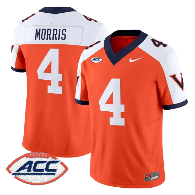 Chandler Morris Jersey #4 Virginia Cavaliers 1995 Throwbacks Stitched by My Store NCAA Football Jerseys