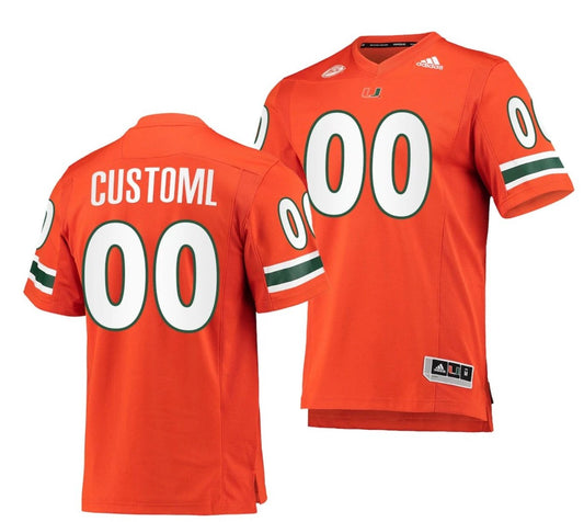 Custom Miami Hurricanes Jersey Name and Number NCAA College Football Premier Orange by My Store