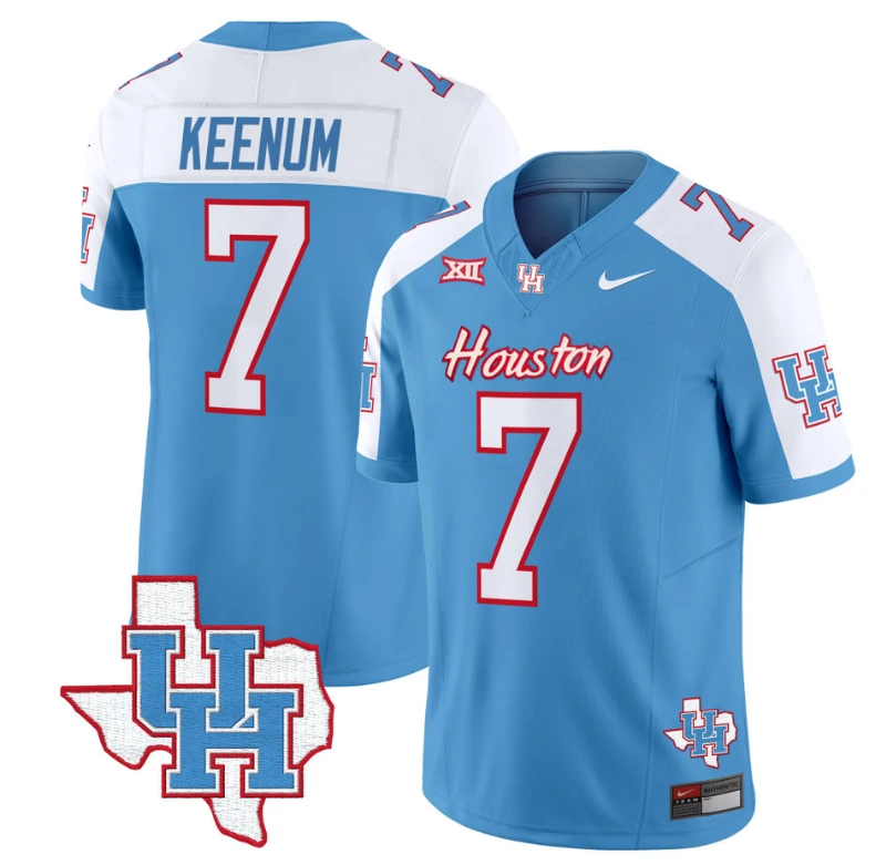Case Keenum Jersey #7 Houston Cougars Oilers Jersey Inspired Vapor College Football Limited Stitched Blue Alternate by My Store