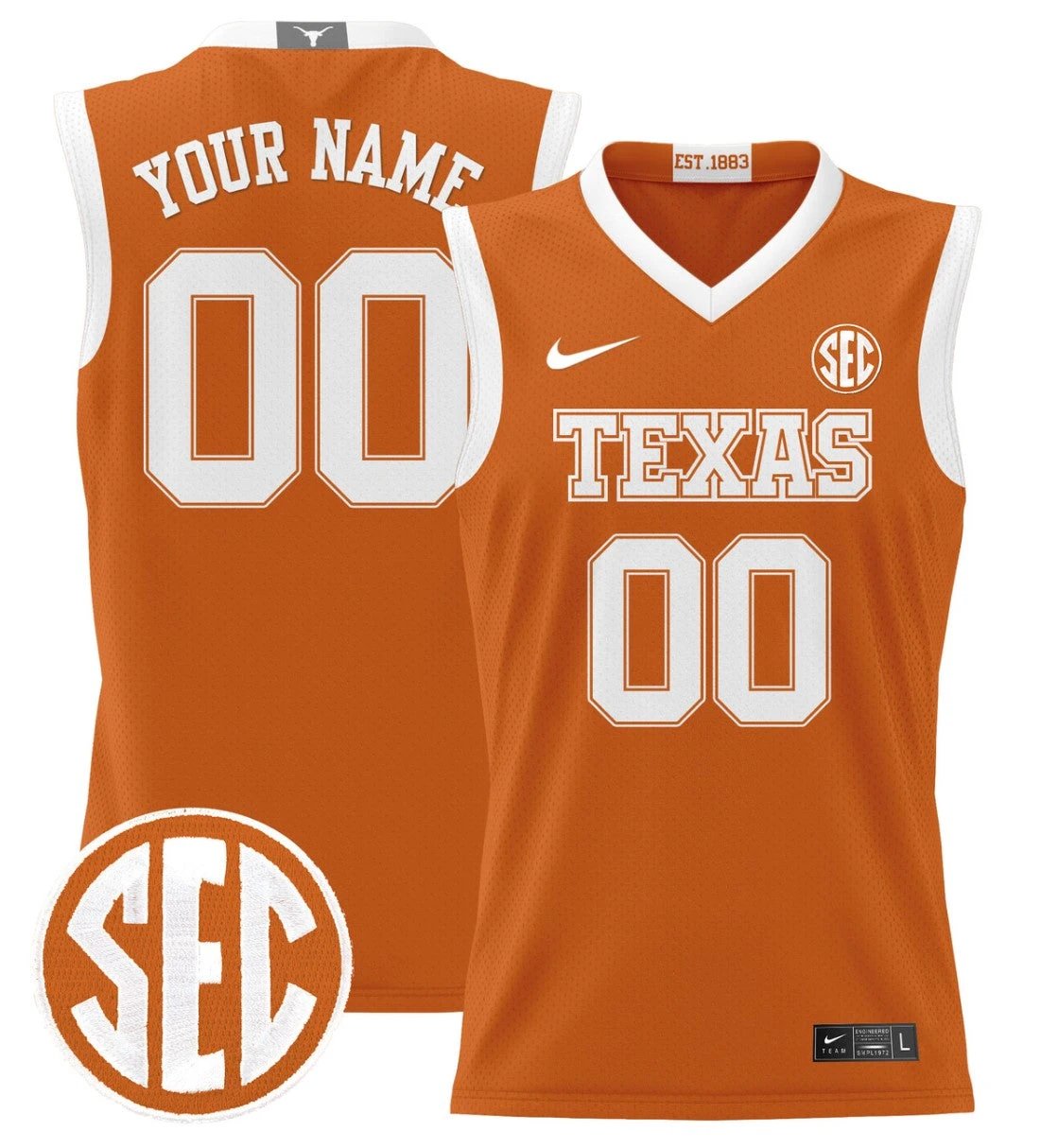 Custom Texas Longhorns Jersey 2024 Lightweight Basketball Orange by My store basketball