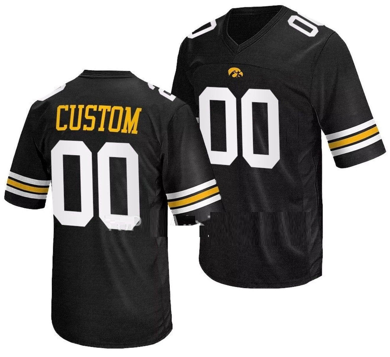 Custom Iowa Hawkeyes Jersey Name and Number College NCAA Football Uniform Black by My Store