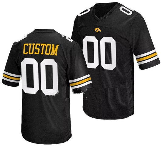 Custom Iowa Hawkeyes Jersey Name and Number College NCAA Football Uniform Black by My Store