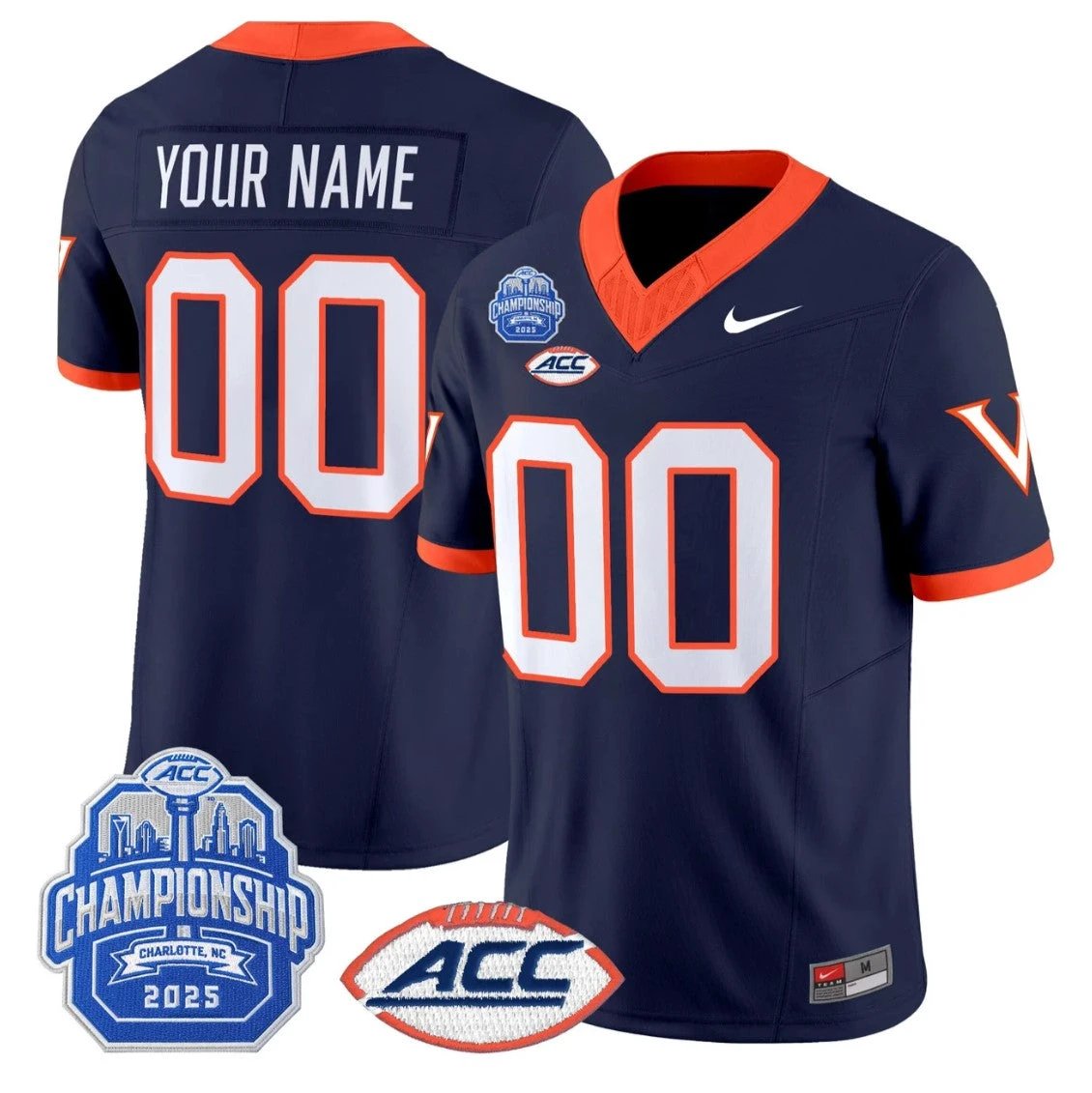 Custom Virginia Cavaliers Jersey Name, Number 2025 ACC Championship Stitched by My Store NCAA Football Jerseys