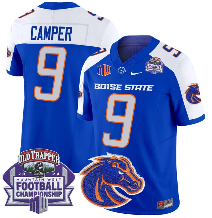 Cameron Camper Jersey #9 Boise State Broncos 2024 Championship Vapor Royal Alternate by My Store