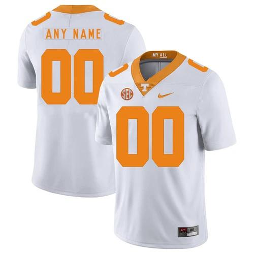 Custom Tennessee Volunteers Jersey Name and Number NCAA College Football White by My Store
