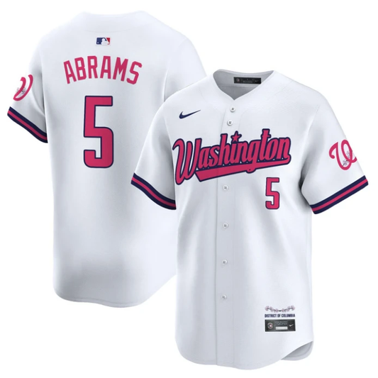 CJ Abrams Jersey #5 Washington Nationals Vapor Limited All Stitched White by My Store