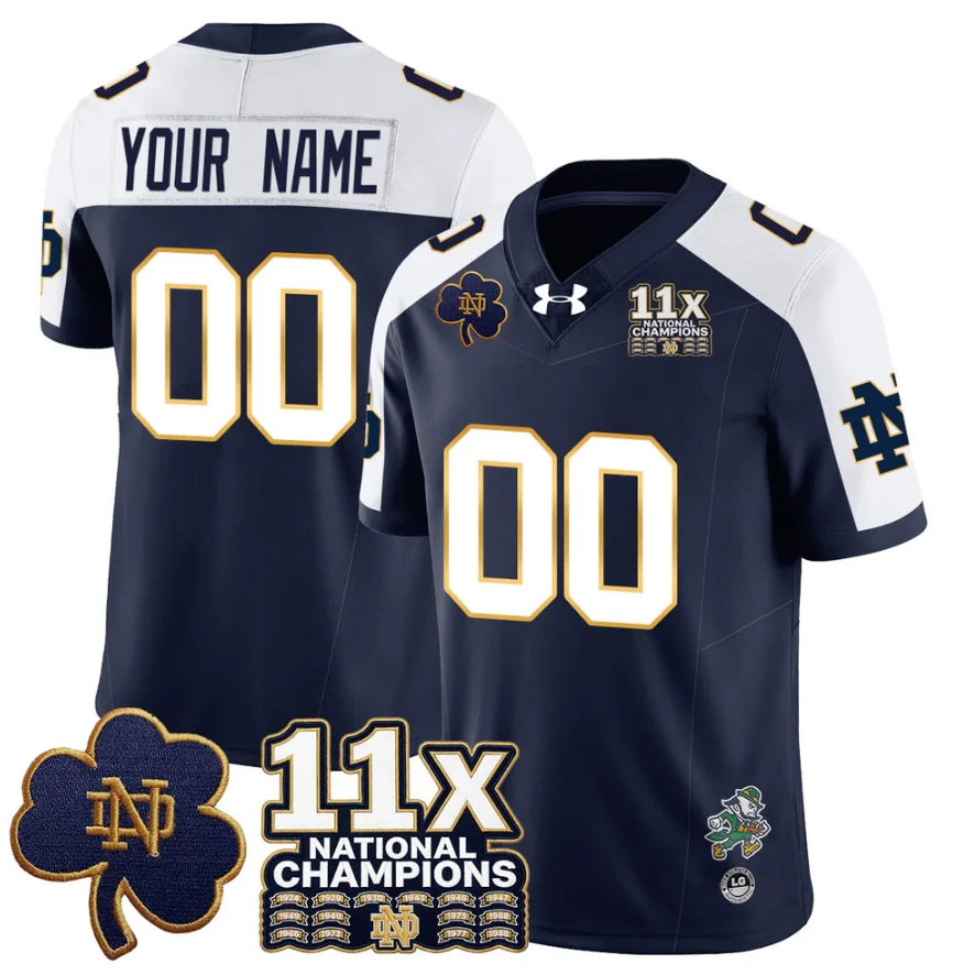 Custom Notre Dame Jersey Name, Number 11x-Time National Champions Stitched by My Store NCAA Football Jerseys