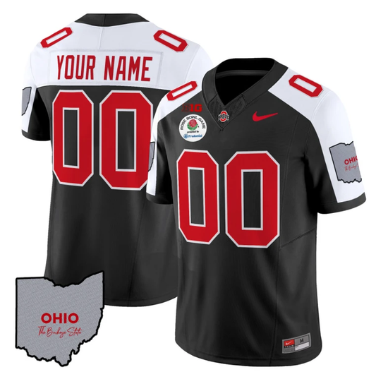 Custom Ohio State Buckeyes Jersey Rose Bowl Vapor Football V3 Black Alternate by My Store