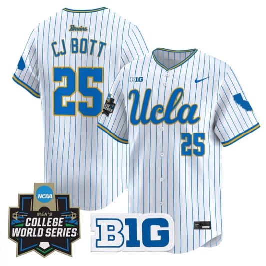 CJ Bott Jersey #25 UCLA Bruins 2025 World Series Stitched Pinstripe by My Store