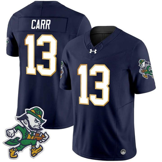 CJ Carr Jersey #13 Notre Dame 2025 Gridiron Leprechaun Edition Navy by My Store NCAA Football Jerseys
