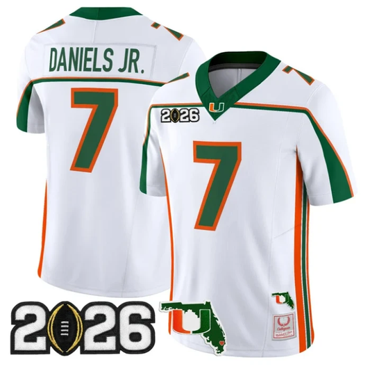 CJ Daniels Jersey #7 0Miami Hurricanes Throwback 2026 CFP Final Florida Stitched by My Store NCAA Football Jerseys
