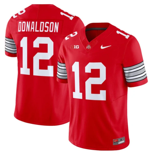 CJ Donaldson Jersey #12 Ohio State Heritage Stripe 2025-26 Stitched Red by My Store