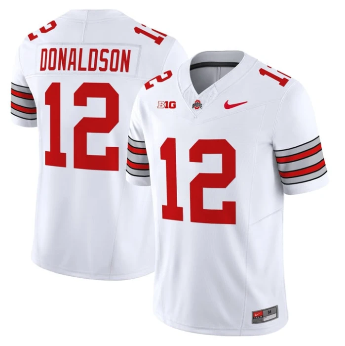 CJ Donaldson Jersey #12 Ohio State Heritage Stripe 2025-26 Stitched White by My Store
