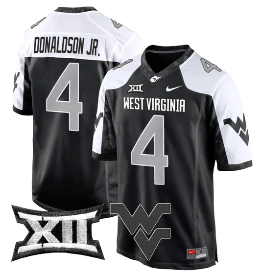 CJ Donaldson Jr Jersey #4 West Virginia Mountaineers Game Football Coal by My Store