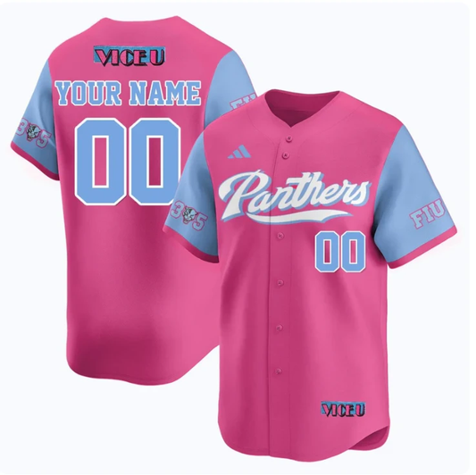 Custom FIU Baseball Jersey Name, Number 2025 Vice U All Stitched Pink by My Store
