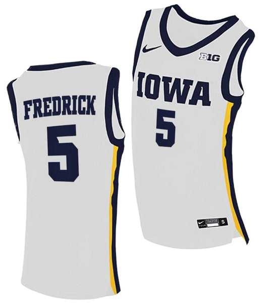 CJ Fredrick Jersey Iowa Hawkeyes College Basketball White #5 by My store basketball