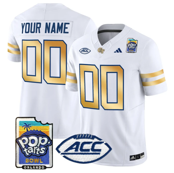 Custom Georgia Tech Yellow Jackets Jersey Pop-Tarts Bowl Patch Stitched by My Store NCAA Football Jerseys