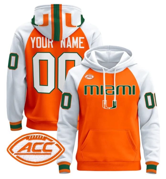 Custom Miami Hurricanes Hoodie Name, Number 2024 Pullover V3 by Hoodie Pullover