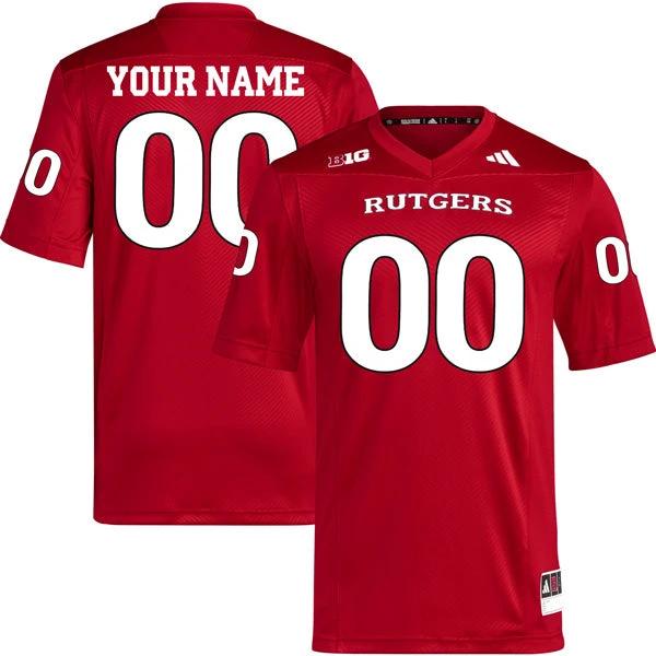 Custom Rutgers Scarlet Knights Jersey Name and Number College Football Scarlet Home Game – All Stitched by My Store