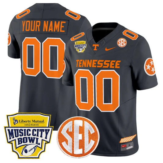 Custom Tennessee Volunteers Jersey 2025 Music City Bowl Vapor Limited Grey by NCAA Football Jersey