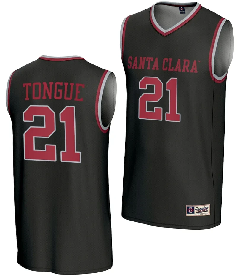 Camaron Tongue Jersey #21 Santa Clara Broncos Basketball NIL Lightweight Black by My store basketball