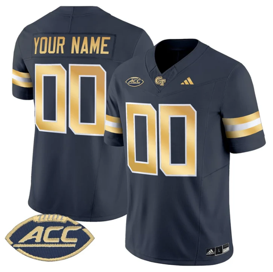 Custom Georgia Tech Yellow Jackets Jersey 2025 Vapor Limited Stitched Navy by NCAA Football Jersey