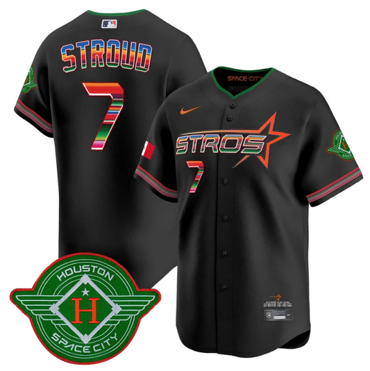 CJ Stroud Jersey #7 Astros 2025 City Connect Mexico Vapor Premier Limited Stitched Black by My Store