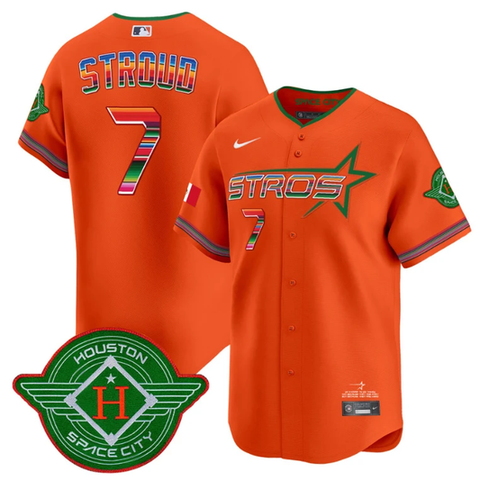 CJ Stroud Jersey #7 Astros 2025 City Connect Mexico Vapor Premier Limited Stitched Orange by My Store