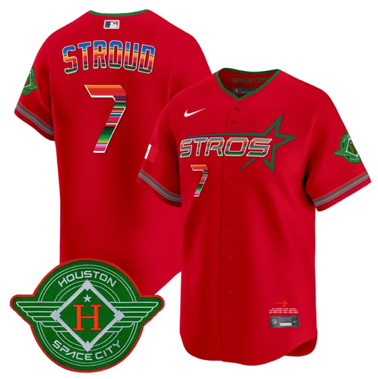 CJ Stroud Jersey #7 Astros 2025 City Connect Mexico Vapor Premier Limited Stitched Red by My Store