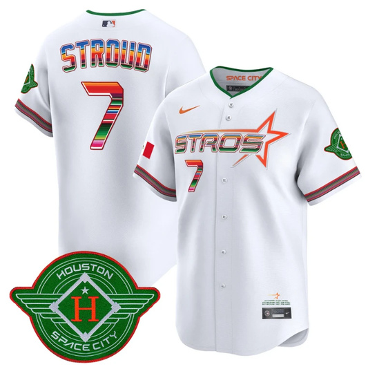 CJ Stroud Jersey #7 Astros 2025 City Connect Mexico Vapor Premier Limited Stitched White by My Store