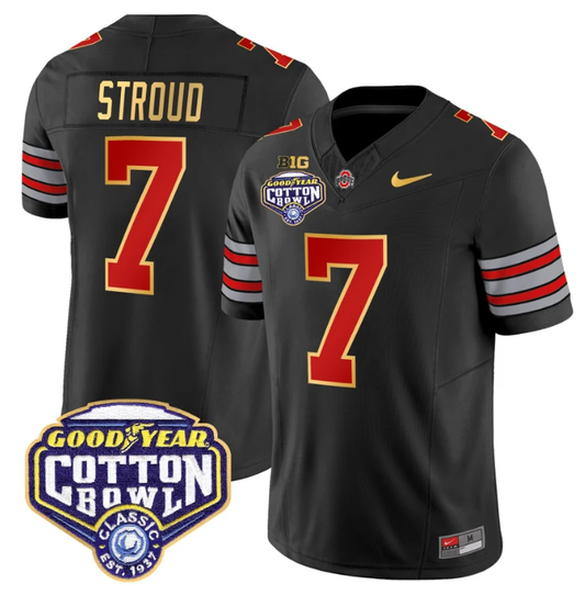 CJ Stroud Jersey #7 Ohio State 'Heritage Stripe' Cotton Bowl Black by My Store