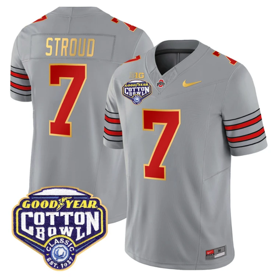 CJ Stroud Jersey #7 Ohio State 'Heritage Stripe' Cotton Bowl Gray by My Store
